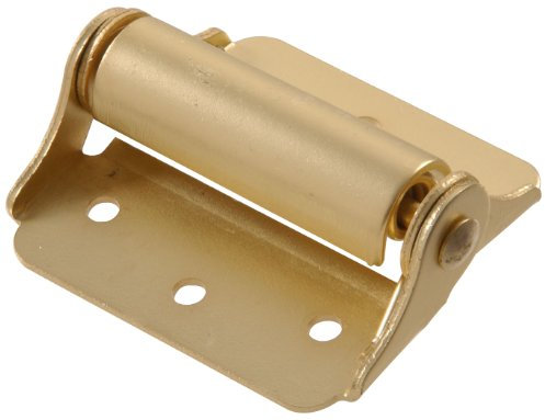 The Hillman Group 852545 3'' Heavy Duty Spring Door Hinges, Door Hinge - Satin Brass 2-Pack