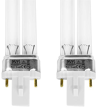 Pisces Twin Pack 5w (watt) PLS Replacement UV Bulb Lamp for Pond Filter UVC