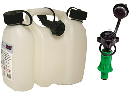 Kombikanister natur 3+1,5 Liter inkl. Ausgiesser PLUS Sicherheitseinfüllsystem grün Doppelkanister