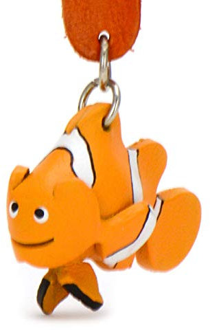MONKIMAU Kinder Schlüsselanhänger Clownfisch Zoo Figur aus Leder