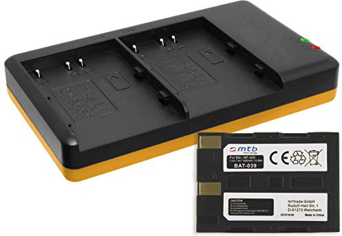 Akku + Dual-Ladegerät (USB) NP-400, BP-21, D-Li50 für Konica-Minolta Dimage A1, A2 / Sigma SD1 (Merril) / Pentax K20D und weitere... s.Liste - inkl. Micro-USB-Kabel