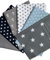 babrause® Stoffpaket Patchwork Baumwollstoffe 12 x (25x35cm) blau hellblau grau - Stoffe - Punkte, Sterne, Rauten, Anker, Pünktchen, Sterne