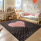 SIMPEX KinderTeppich, Herz-Design, Rosa, 160 x 230 cm, Teppich für Kinder, Kinderzimmer