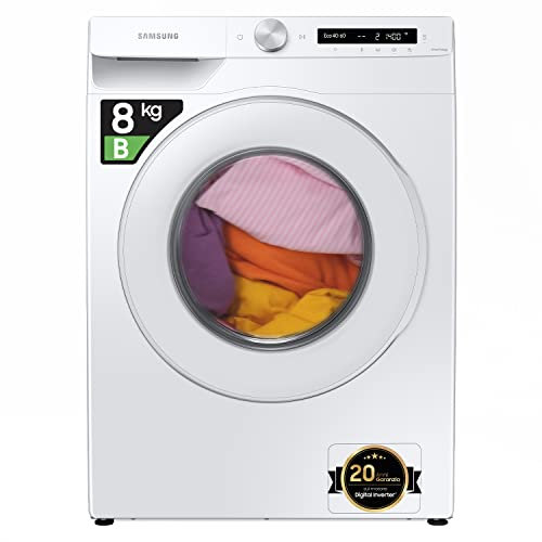 Samsung Lavatrice AI control con Ecodosatore, WW80T534DTW/S3 Libera installazione, 8 Kg, 1400 RPM, Classe B, Wifi, Vaopore, Carica Frontale, 60l x 85h x 55p cm