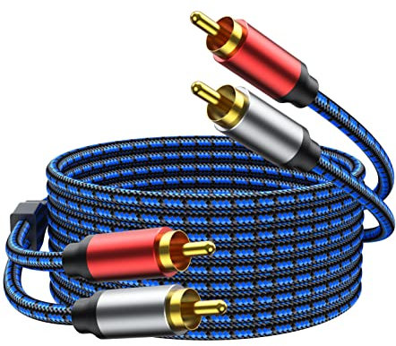 NC XQIN RCA Cables 6 M, RCA Cable RCA Audio Cable [Hi-Fi Sound,Dual Shielded] 2RCA Male to 2RCA Male Stereo Audio Cable for Home Theater, HDTV, Amplifiers, Hi-Fi Systems, Car Audio