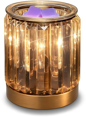 Melting Heater Electric Burning Wax Burner Electric Essential Oil Warmer Incense Wax Melt Warmer Night Light Aroma Decorative Lamp for Gifts & Decor(Golden)