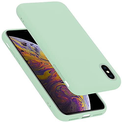 Cadorabo Custodia compatibile con Apple iPhone X/XS in LIQUID VERDE CHIARO - Morbida Cover Protettiva Sottile di Silicone TPU con Bordo Protezione - Ultra Slim Case Antiurto Gel Back Bumper Guscio