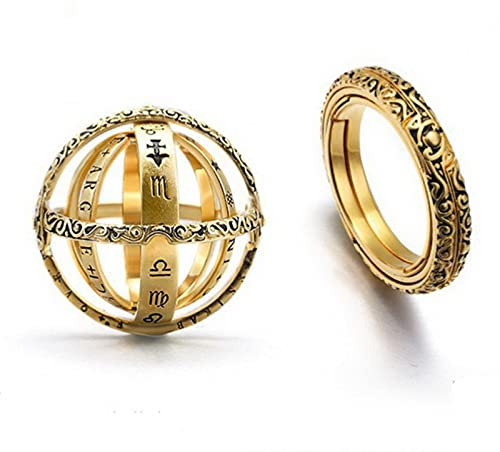 SONGK Vintage Astronomische Kugelringe Für Frauen Männer Kreative Komplexe Rotierende kosmische Fingerring Schmuck