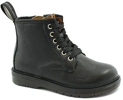 Grunland TABA PO2229 nero scarpe bambina stivaletti lacci zip pelle 32