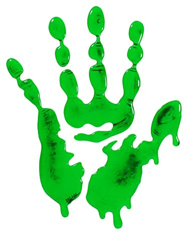 BIKE-label Tankpad 3D Motorrad Aufkleber Neon Grün Hand Abdruck X507600VA