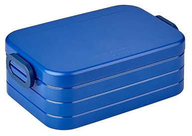 Mepal - Lunchbox Take a Break Midi - Brotdose To Go - Für 2 Sandwiches oder 4 Brotscheiben - Meal Prep Box - Essensbox mit Unterteilung - Spülmaschinenfest - 900 ml - Vivid Blue