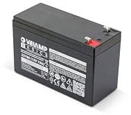 VELAMP Batteria al Piombo Ermetica Ricaricabile 12V 7Ah - Attacchi Faston F1 - Ideale per Sistemi di Backup, Allarme, Videosorveglianza, Antincendio, Domotica e UPS