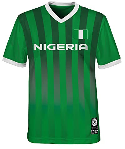 Official 2023 Women's Football World Cup Kids Team Shirt, Nigeria, Green, 7 Years