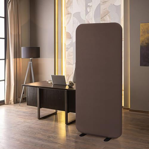 DECOLAB Stehender Raumteiler, 73,7 x 165,1 cm, selbstfreistehend, schwer entflammbar, Sichtschutz für Arbeitsplatz, Gemeinschaftsraum, Schule, Wandteiler, tragbare Webcam-Hintergrund,