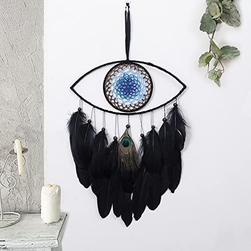 SYSUII Traumfänger des bösen Blicks Feder Traumfänger Handgemachter Dreamcatcher Wandbehang Dekoration Ornament Weihnachts Segen Festival Geschenk Maiden Zimmer Schlafzimmer Romantische Dekoration