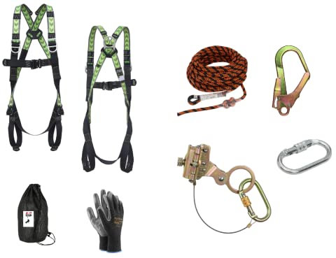 Generisch Absturzsicherung für Photovoltaik 10m PREMIUM SET Auffanggurt Auffanggerät Fallschutz Karabiner Seil