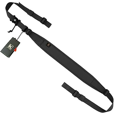 Taktischer Gewehrriemen, 2-Punkt Verstellbarer taktischer Gewehrriemen mit breiter Polsterung für Jagd, Camping & Outdoor Aktivitäten (BK)