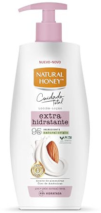 Natural Honey, Loción Corporal Extra Hidratante para Pieles Normales y Secas, 72H de Hidratación Profunda con Aceite de Almendras y Sérum de 3 Aceites, Línea Cuidado Total, 600 ml
