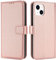 TQIAHF Handyhülle für iPhone 13 / iPhone 14 Hülle Klapphülle Leder Klappbar Tasche Flip Cover Case Schutzhülle mit Kartenfach Komplettschutz Lederhülle Handytasche für iPhone 13/iPhone 14,Rose Gold