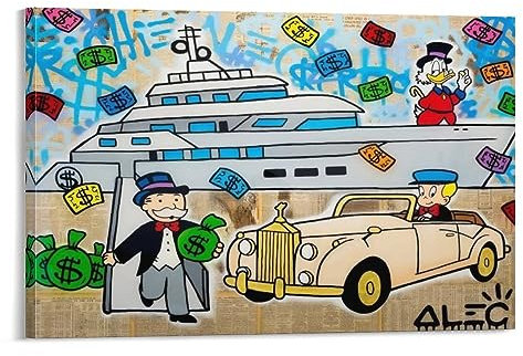 ALEC Monopolys Yacht Rolls Leinwand Kunst Poster Poster Coole Kunstwerke Malerei Wandkunst Leinwanddrucke Hängende Bild Poster