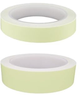 CRLLDPM 2 Pezzi Nastro Luminoso, 3metri x 1.5cm/2cm Nastro Fluorescente Adesivo, Glow in The Dark Tape, Nastro di Avvertenza, Nastro Sicurezza Autoadesivo, Rimovibile Impermeabile