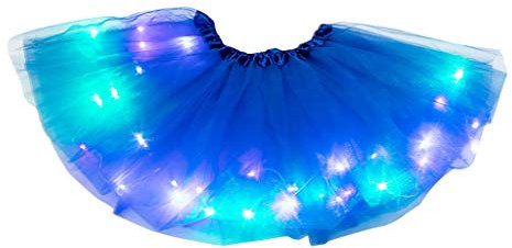 Tüllrock Damen Tütü Tüllrock Mit Lichterkette Karneval Glitzer Rock Erwachsene Teenager Tutu Party Ballett Tanzen Fancy Dress Halloween Kostüm Ballettrock