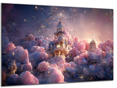 Munera Design - Bild 30x40 - Märchen Prinzessin abstraktes Schloß Burg - Wand-Bilder Kinder-Zimmer