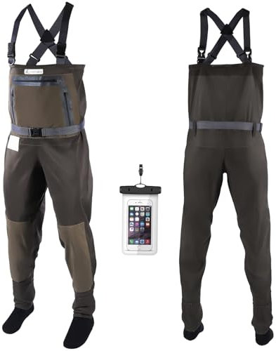 Fishing Waders, Breathable Stocking Foot Waterproof Wader, Angelbekleidung Fliegenfischen Erschwingliche… (XXL)