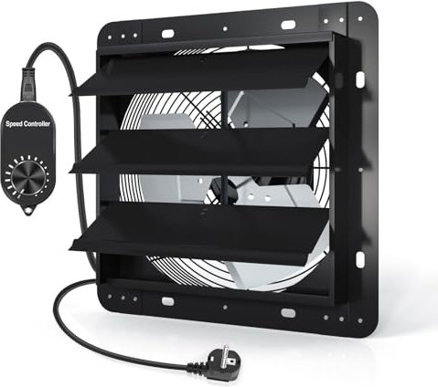 Aygrochy 250mm réglable Extracteur d'Air mural industriel pour Pour Grenier Atelier et Garage Ventilation Commerciale et Industrielle Montage Mural