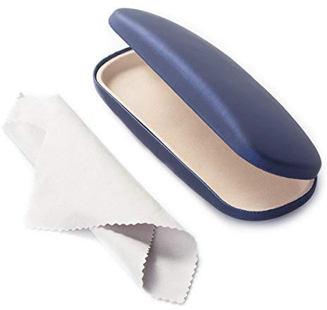 AkoaDa Brillenetui, Universell neutral Brillenetui Hartschalenetui, Geeignet für kleine und mittlere Gläser - Blau