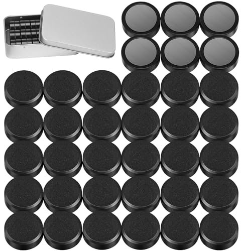 Wukong 36 Stück Circle Magnete für Whiteboard, Schwarz Fridge Magnete für Magnettafel, Schule, Seminare, Kühlschrankmagnet Schließfächer und Foto Ø 20 mm, 8mm Dicke