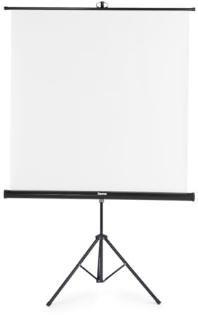 Hama Beamerleinwand auf Stativ 125 x 125 cm (Standgerät, weißer Bildschirm, Teleskoprohr Tragbar, Faltbar, Projektion) weiß