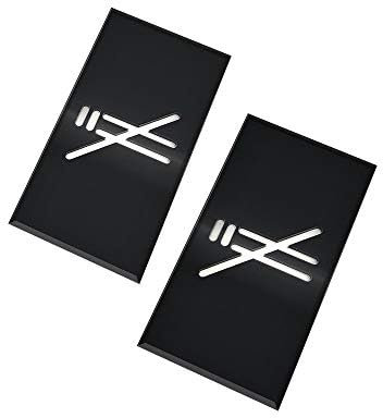 DOJA Barcelona | Panneau Interdiction De Fumer | Pack 2 | Signalisation Interdit De Fumer | Noir | 180x100x5mm | Acrylique | Plaque De Porte Autocollant Interdiction De Fumer, Stickers Salle de Bain