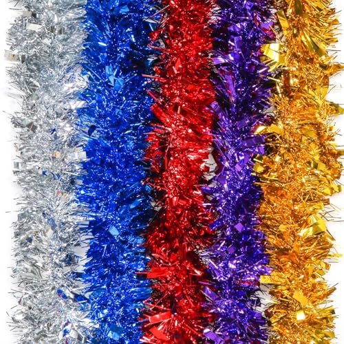 Guirnalda de Oropel Navidad, Espumillón de Navidad, Oropel Navidad Multicolor