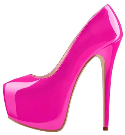 VERISSON Slip da donna classico con plateau con tacco a spillo, rosa., 39 EU