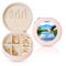 Schmuckkästchen mit Störchen im Wasser, Reise-Schmuck-Organizer, für Damen, für Halsketten, Ohrringe, Ringe, Accessoires, Aufbewahrung (rosa, rund)