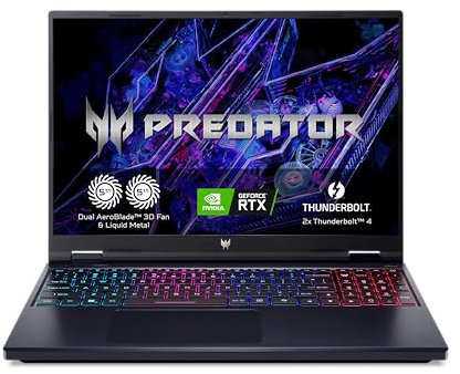 acer Predator Helios Neo 16 PHN16-72-97H8 Gaming-Laptop, 40 cm (16 Zoll), WQXGA 240 Hz, Intel Core i9-14900HX, 32 GB RAM, 1 TB SSD, NVIDIA GeForce RTX 4070, ohne Betriebssystem, Schwarz, spanische