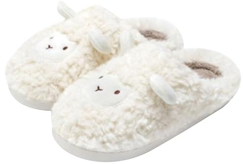 Generico Ciabatte Bianche Sposa Scarpe Invernali Donna Pantofole Natalizie di Halloween Pantofole da Vacanza Scarpe da casa Pantofole da casa per Donne Pantofole da Pantofole Uomo (White, 36)