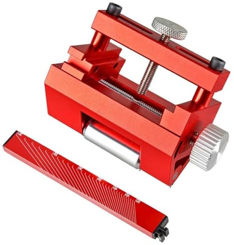 Schleifhilfe Stechbeitel Honführungswerkzeug Schärfer Meißel Schärfhalter Einstellbarer Spannwinkel Holzbearbeitungswerkzeug für Meißel und Hobel - Rot