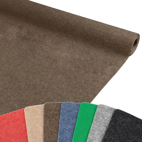 MadeInNature - Nadelteppich Malta, Teppichboden Länge und Farben zur Auswahl, Braun, 2 x 1 m, feuerhemmend, B1, Teppich für Messen, Stände, Veranstaltungen, Wohnzimmer, ...