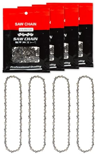 Catena per motosega da 35,5 cm, lama per motosega RAINHOL con 52 maglie, passo LP da 0,95 cm, calibro 127 cm, adatta per artigiani, Echo, Poulan, Ryobi e altri (confezione da 4)