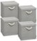 Storanda | 4er Set Aufbewahrungsbox mit Deckel | Kordel Griffband | Stabile & Faltbare Boxen | Regalboxen für Würfelregal Kallax | Ideal für Zuhause & Kinderzimmer | 31x31x30 cm | Grau