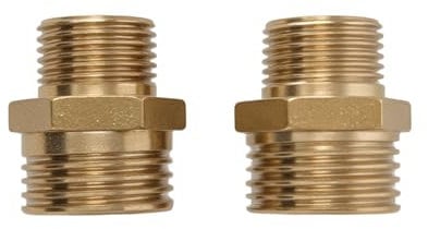 D&DHardware 2 Stück Doppelnippel Messing Außengewinde G 3/8 Zoll x 1/4 Zoll,Reduzierstücke 3/8 Zoll auf 1/4 Zoll,2 Stück Reduziernippel für Wasserrohr