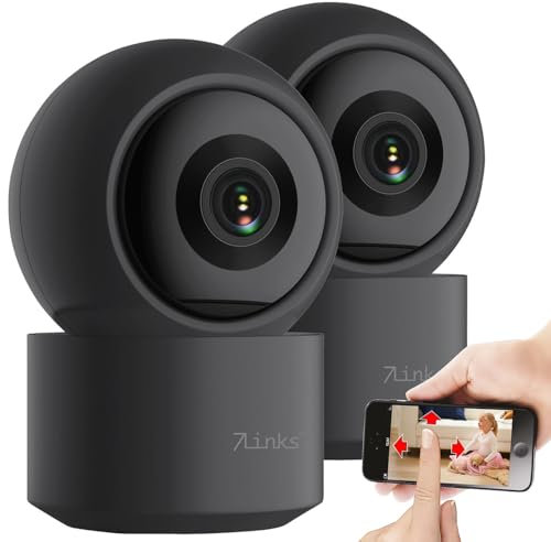 7links Nachtsicht WLAN Kamera: 2er-Set 2K-Pan-Tilt-Überwachungskamera mit WLAN, Patrouillen-Funktion (Überwachung Kamera innen, 360 Grad Überwachungskameras)