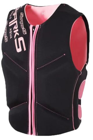 YAMNYSS Neopren-Schwimmweste Für Erwachsene Leichte Anti-Kollisions-Schwimmweste Mit Großem Auftrieb Zum Angeln, Bootfahren, Schnorcheln,Rosa,XS