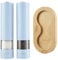 Cooks Professional Electric Salt and Pepper Mill Set with Bamboo Base | Battery Operated Automatic Grinders with Adjustable Grinding & One Touch Operation | Condiment Grinder & Stand | Blue