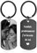 Porte Clef Personnalisable avec Photo et Texte Double Face Porte Clé Personnalisé Idée Cadeau pour Homme Femme Couple ou Famille (Noir – Gravure)