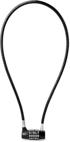 NBYT Candado de combinación de letras de 5 palabras con cable de seguridad de 8 mm, candado antirrobo para puertas, bicicletas, color negro