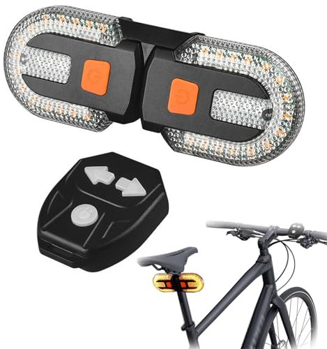 Fahrrad Blinker,Zwei-Lampen-Split Fahrrad Blinker Rücklicht 5 Modi USB Wiederaufladbare,Fahrradalarm mit Fernbedienung,für Die Nacht Riding Safety für Motorrad Moped Scooter Zubehör