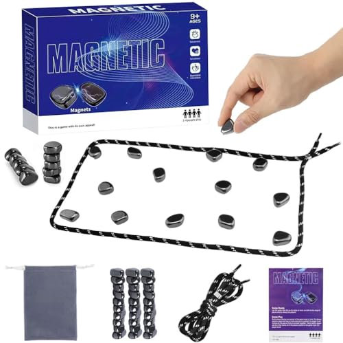 Gmili Ajedrez Magnético (30 imanes) + 1* Bolsa + 1*Cuerda - Juegos de Mesa Imanes y Cuerda, Tablero de Ajedrez Portátil para Fiestas Familiares y Juego de Beber Amigos Fiesta Viaje Acampar